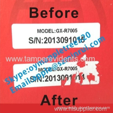 Self-destruct Permanent Adhesive Products Model Stickers With Serial Numbers,anti-fake Eggshell Asset Stickers 